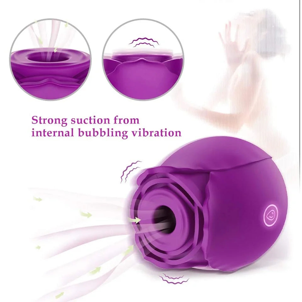 Noire X Rose Suction Vibrator - Adult Female Clit Sucker Sex Toy for Women