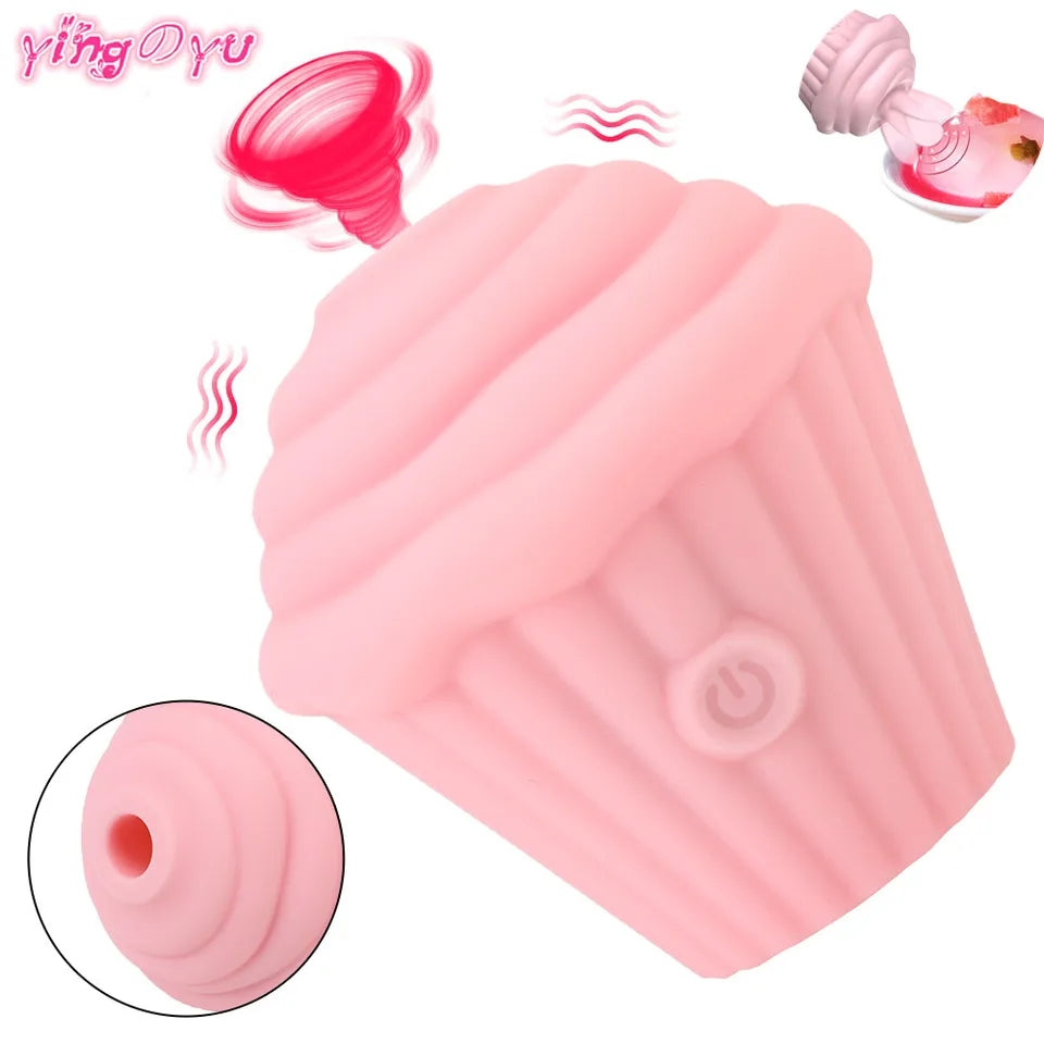 Noire X Pocket Sized Cupcake Suction Toy for Women - Rechargeable Vibrator G Spot Clitoris Stimulator Silicone Sex Toy 18+