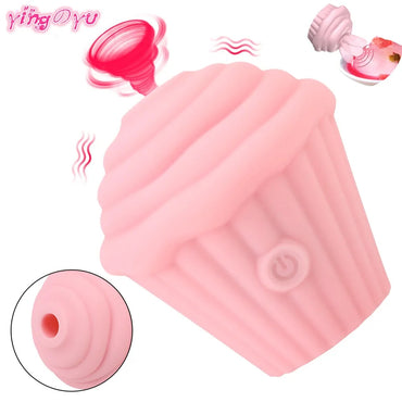 Noire X Pocket Sized Cupcake Suction Toy for Women - Rechargeable Vibrator G Spot Clitoris Stimulator Silicone Sex Toy 18+