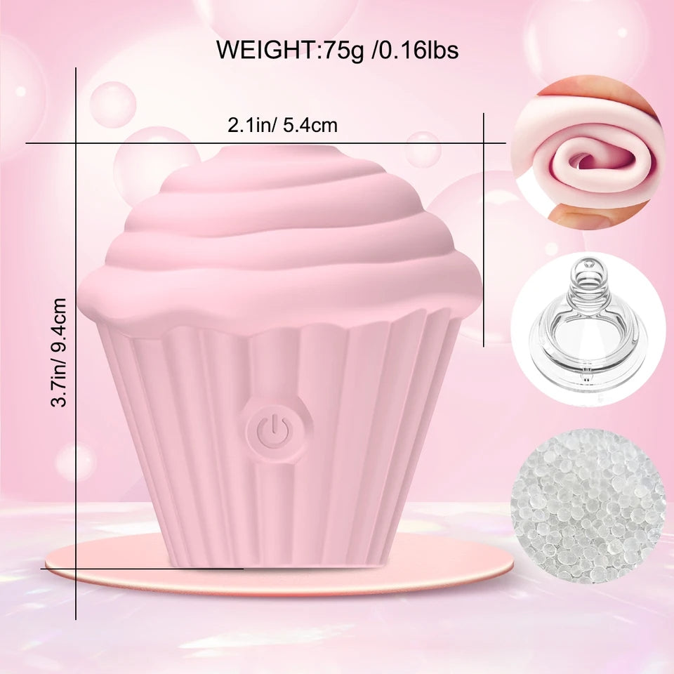 Noire X Pocket Sized Cupcake Suction Toy for Women - Rechargeable Vibrator G Spot Clitoris Stimulator Silicone Sex Toy 18+