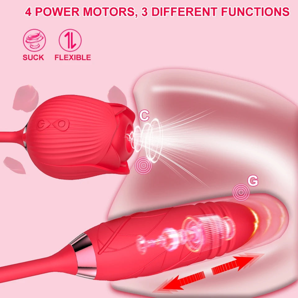 Noire X Rose Extension Vibrator - Clitoris & Nipple Suction Stimulator