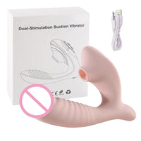 Suction Wireless Bluetooth Vibrator Dildo - Clitoris Stimulator & G-Spot Massager