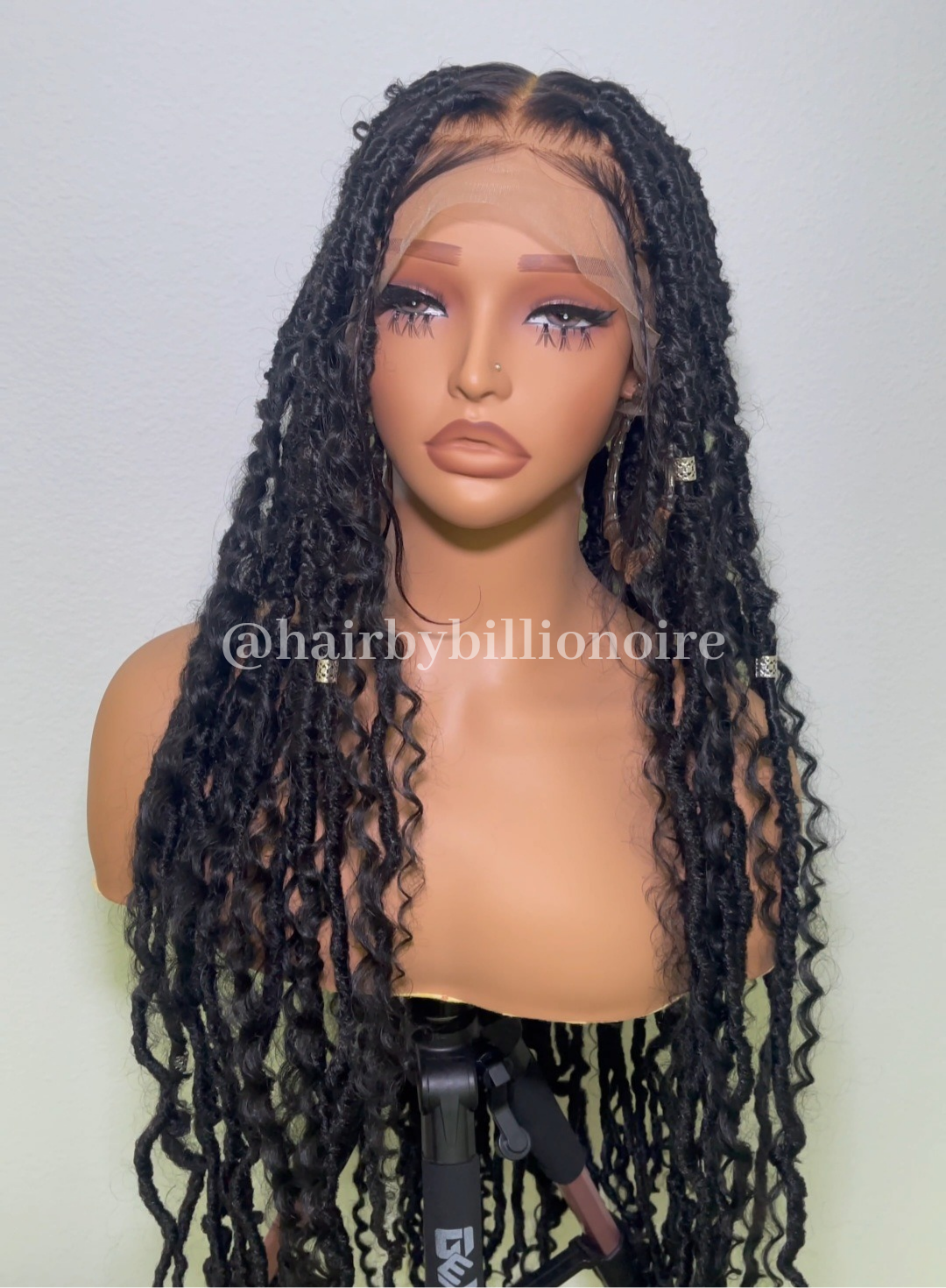 Distressed Faux Locs Full HD Lace, Boho Custom Handmade Wig - Human Hair Part Transparent Lace Brazilian Remy Hair