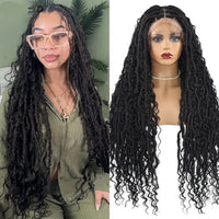 Distressed Faux Locs Full HD Lace, Boho Custom Handmade Wig - Human Hair Part Transparent Lace Brazilian Remy Hair